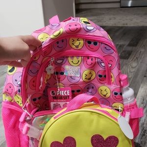Limited too 5 piece emoji backpack